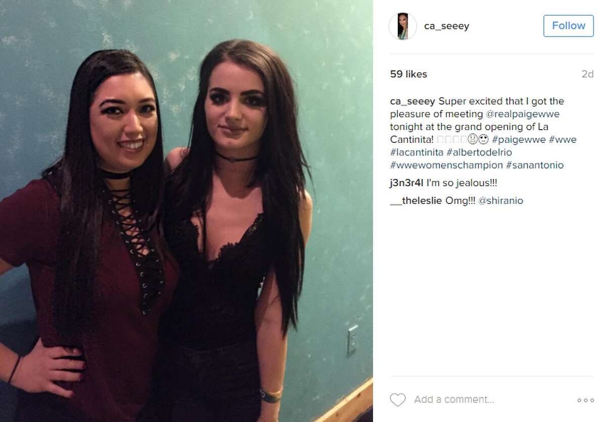 “Super excited that I got the pleasure of meeting @realpaigewwe tonight at the grand opening of La Cantinita,” @ca_seeey.