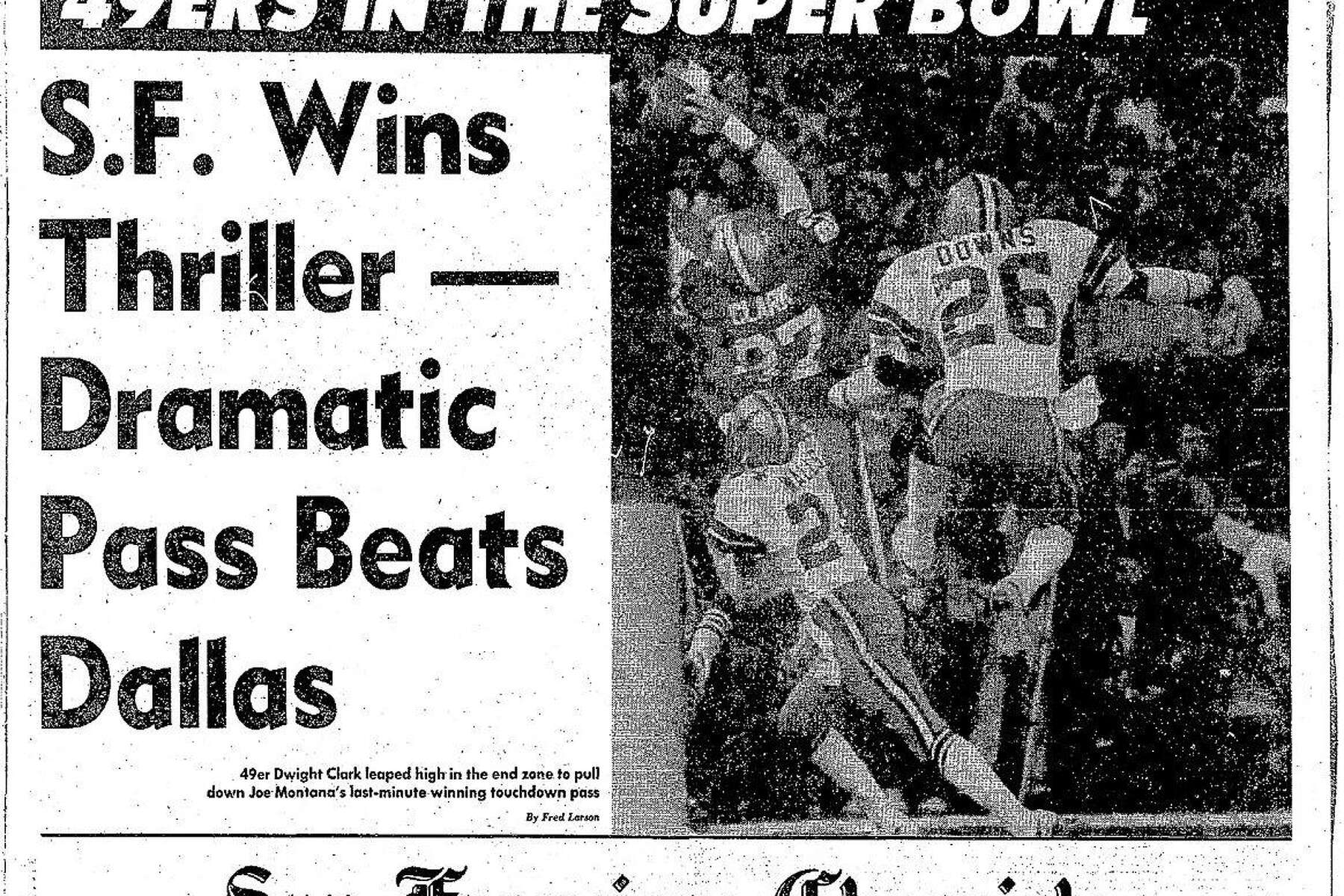 Chronicle Covers The Catch That Started The 49ers Dynasty