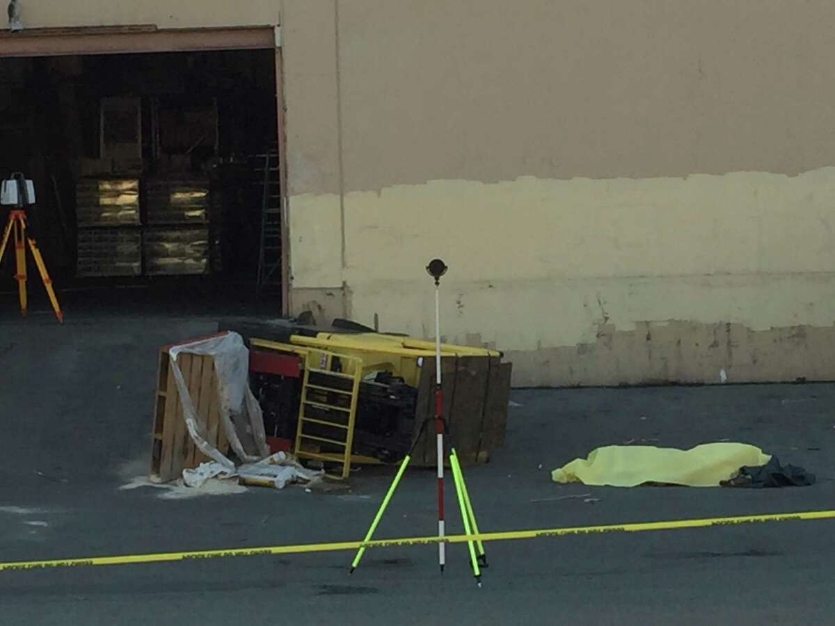 A man who was crushed by a forklift died in San Francisco’s Dogpatch neighborhood Monday afternoon.
