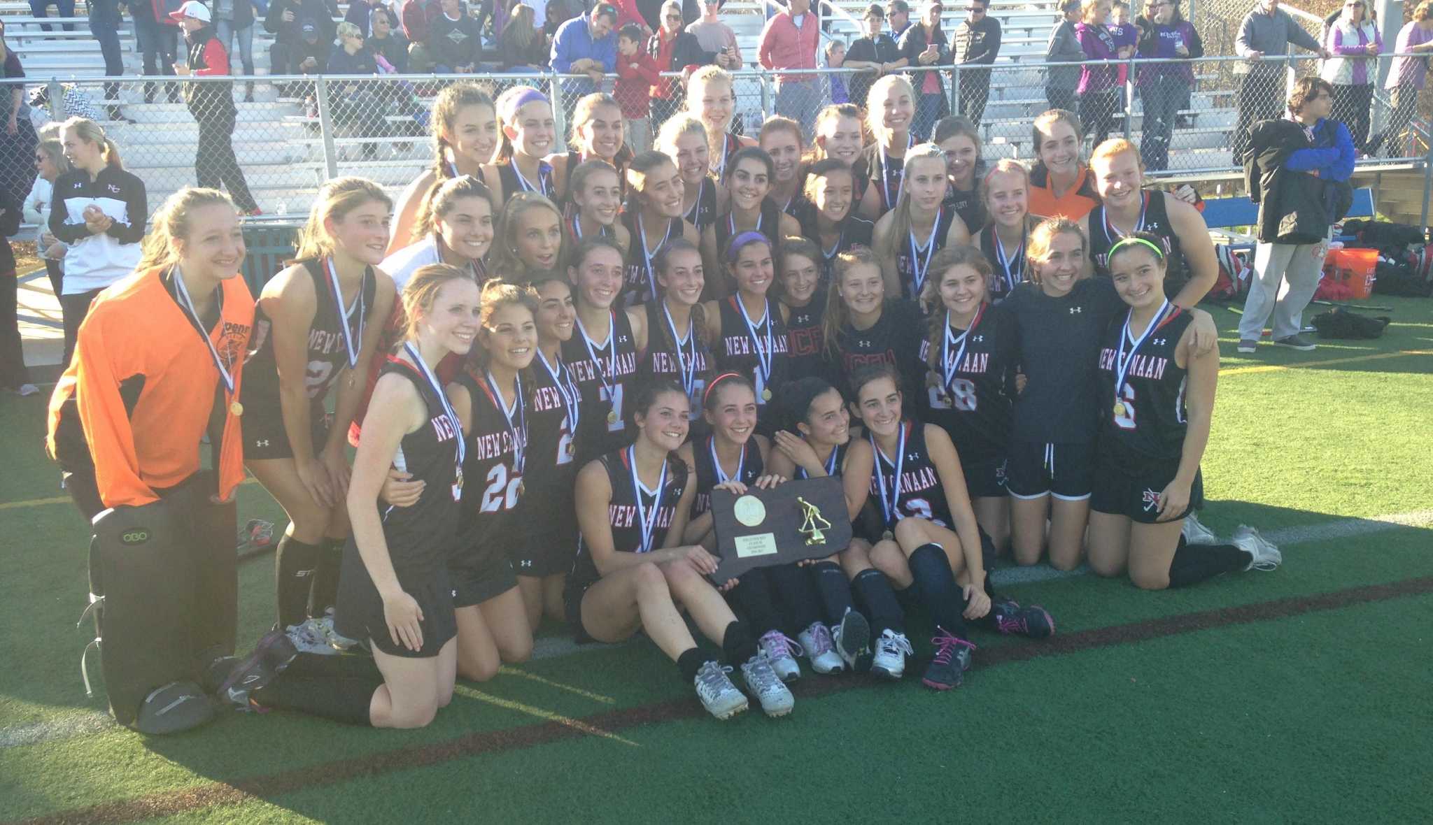 New Canaan rides early lead to second straight Class M field hockey title