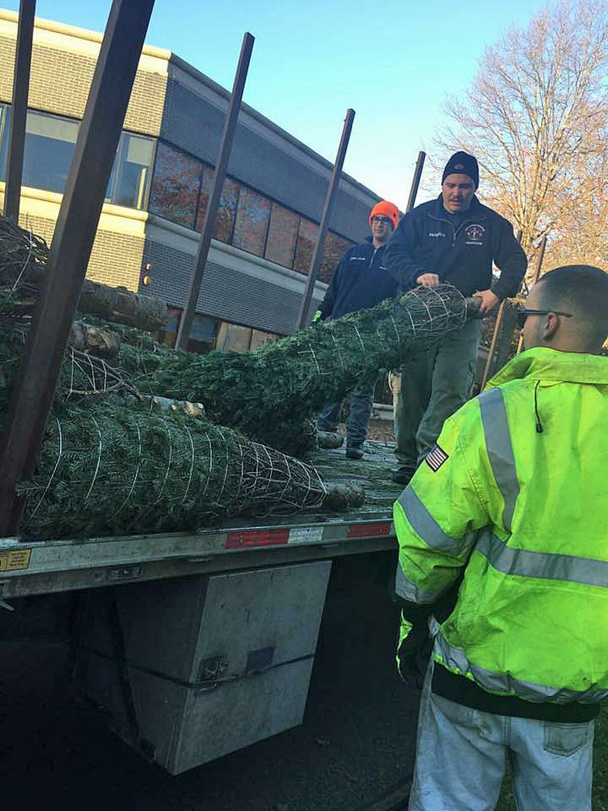 Trumbull firefighters selling Christmas trees