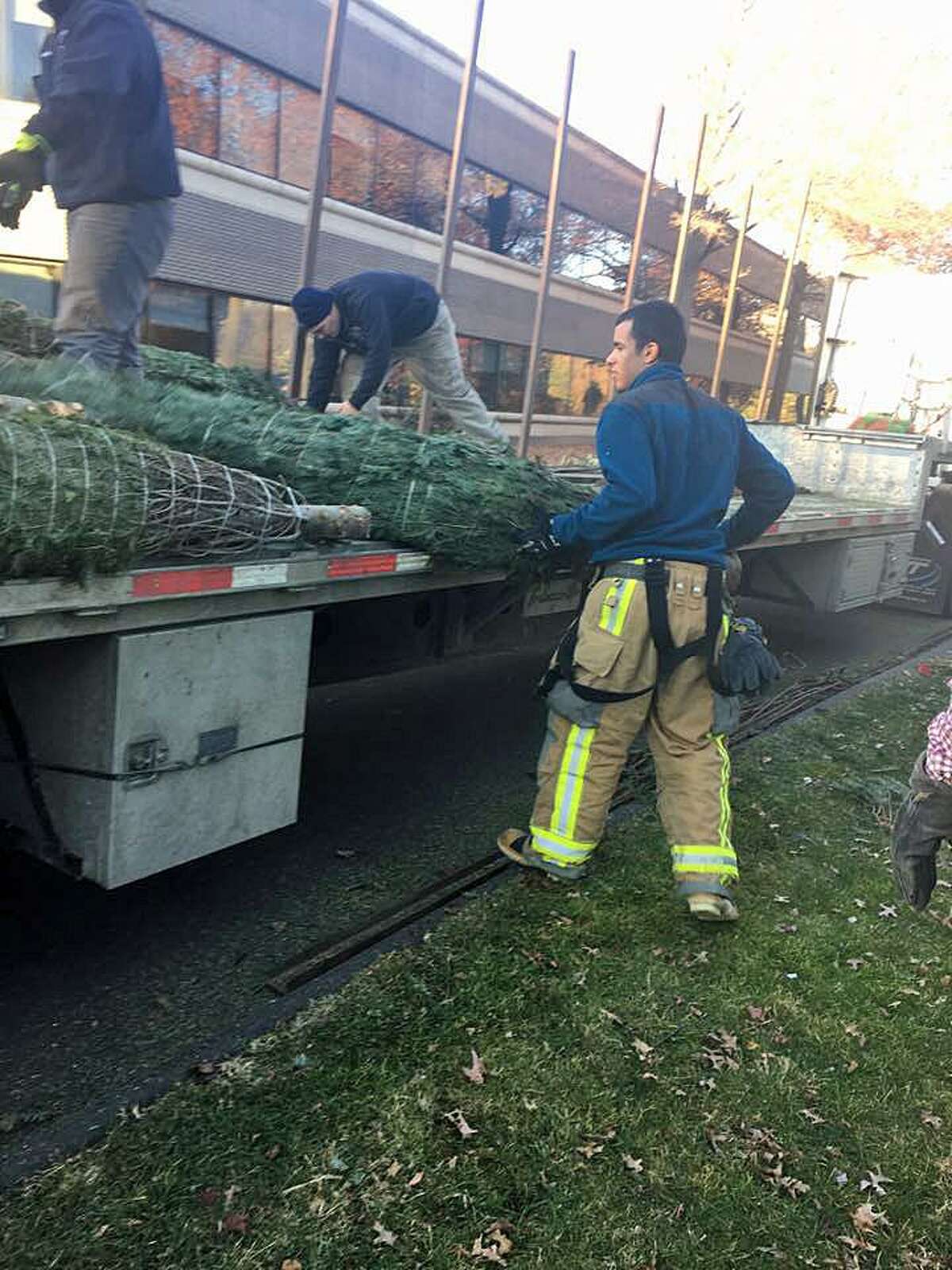 Trumbull firefighters selling Christmas trees