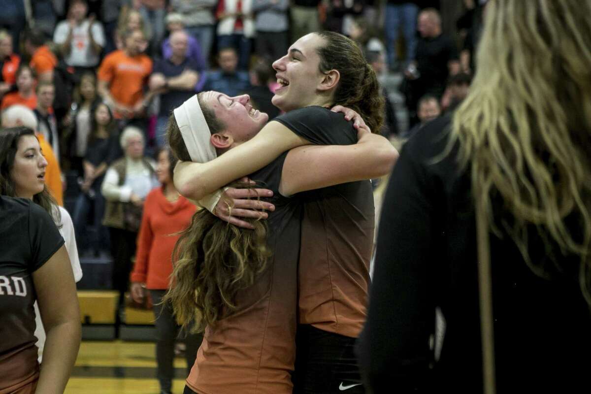 Stamford High volleyball embraces the joy of two titles