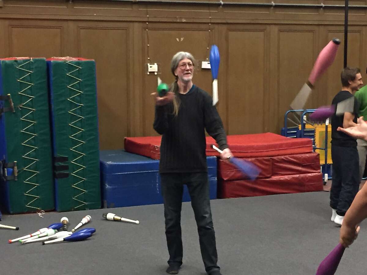 Jade Ford leads the Juggling Club at the Circus Center in San Francisco every Sunday.