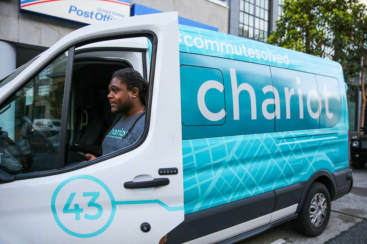 Vincent Jones, a driver for Chariot commuter-van service gets out of his van to take a break, in San Francisco, California, on Monday, November 28, 2016.