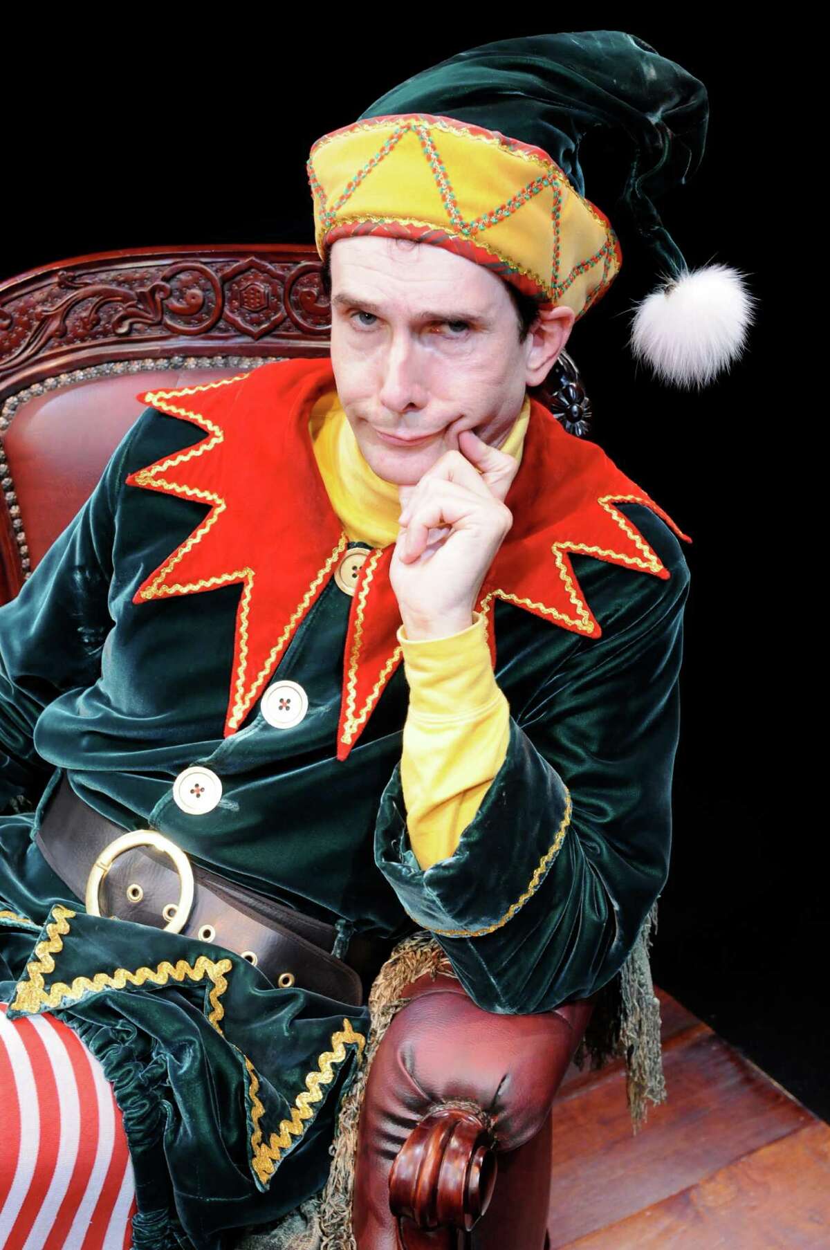 Todd Waite as Crumpet in The Alley Theatre's "The Santaland Diaries."