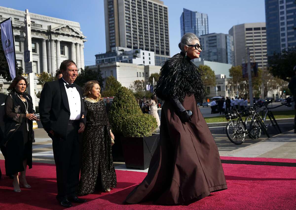 Joy Bianchi walks down the red carpet before the Opera Ball, celebrating the opening night of the San Francisco Opera Sept. 9, 2016 in San Francisco, Calif.