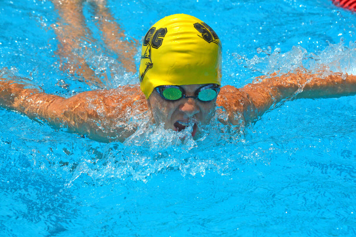Andrew Billhartz of Sunset Hills competes in the 13-14 boys 100-yard IM. 