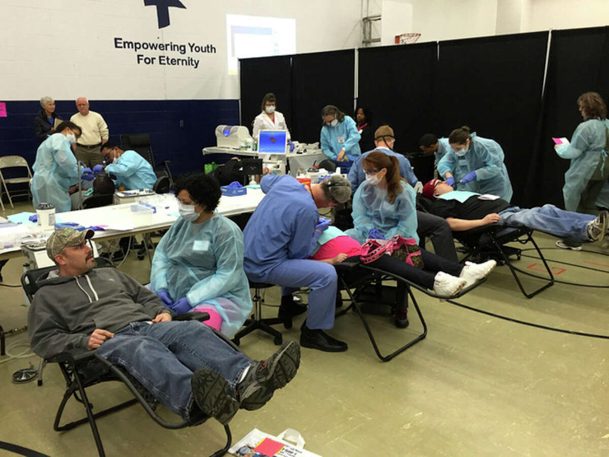 Photo provided A Free Dental Services and Health Expo, similar to the one planned for Midland on Dec. 11, was conducted in early November in a school gymnasium in Cadillac.