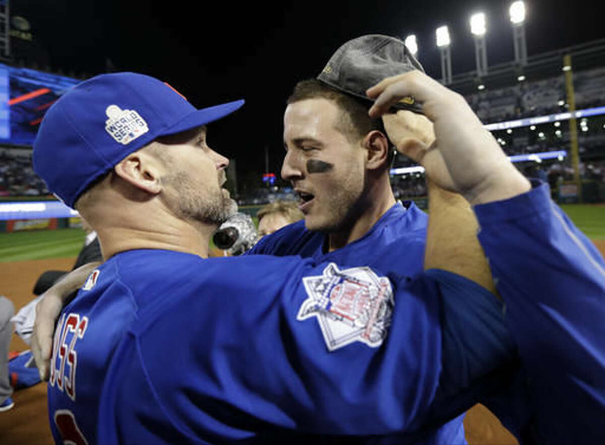 Chicago Cubs celebrate after winning Major League Baseball World Series