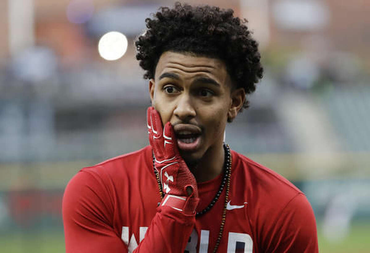 Cleveland Indians Francisco Lindor during batting practice before