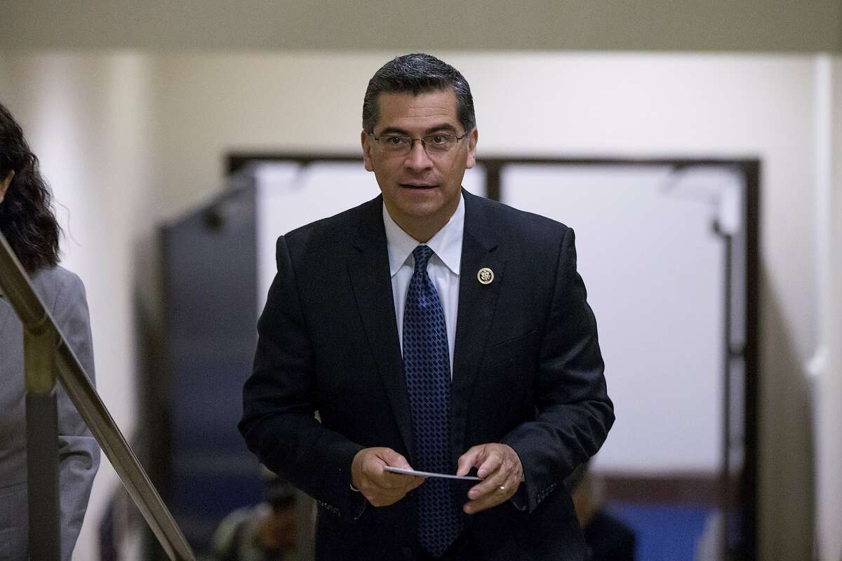 In this May 11, 2016 file photo Democratic Caucus Chairman Xavier Becerra, D-Calif., arrives for a news conference in Washington.