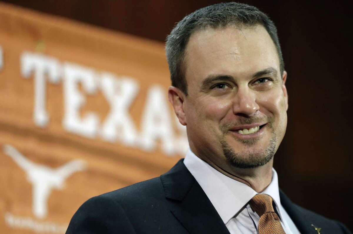 Tom Herman talks to the media during a news conference where he was introduced as Texas' new head NCAA college football coach, Sunday, Nov. 27, 2016, in Austin. (AP Photo/Eric Gay)