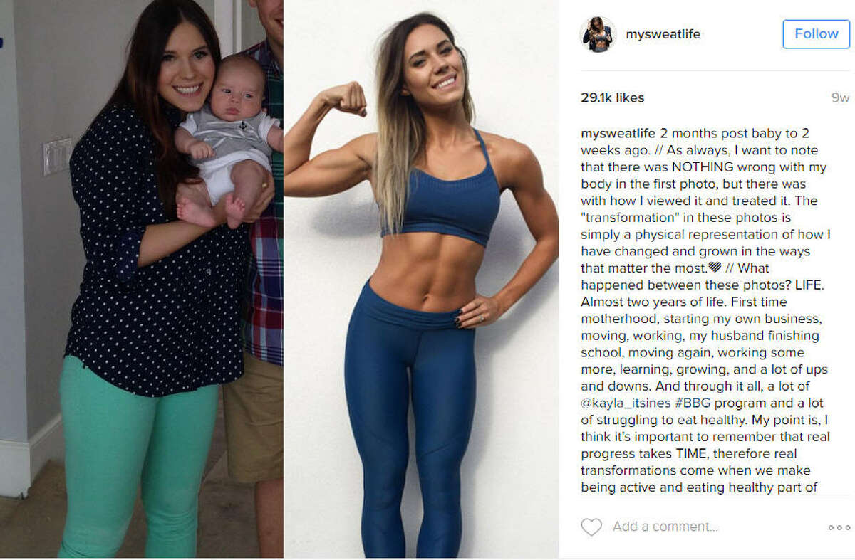 Fitness bloggers Kelsey Wells proves to us that post-holiday feast bloating is totally a thing for even the fittest among us. Source: Instagram