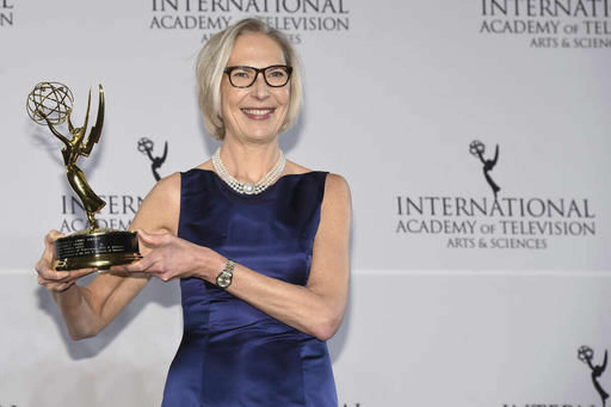 Maria Rorbye Ronn winner of the Directorate Award appears in the press room for the 44th International Emmy Awards at the New York Hilton on Monday, Nov. 21, 2016, in New York. (Photo by Charles Sykes/Invision/AP)