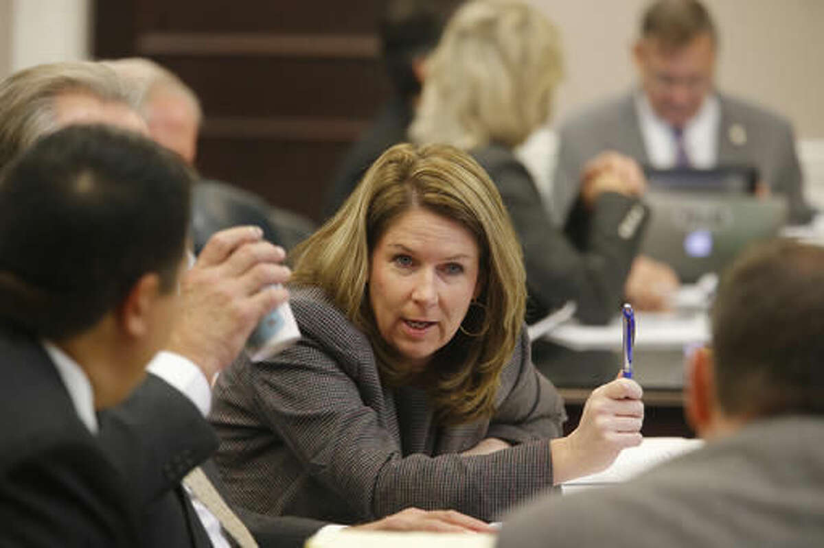 Ninth Circuit Solicitor Scarlett Wilson, speaks with lawyers during the murder trial of former North Charleston Police Officer Michael Slager, Monday, Nov. 7, 2016, in Charleston, S.C. Slager is on trial facing a murder charge in the shooting death of Walter Scott, who was gunned down after he fled from a traffic stop. (Grace Beahm/Post and Courier via AP, Pool)