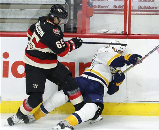 Rinne stops 30 shots, Predators beat Senators 5-1