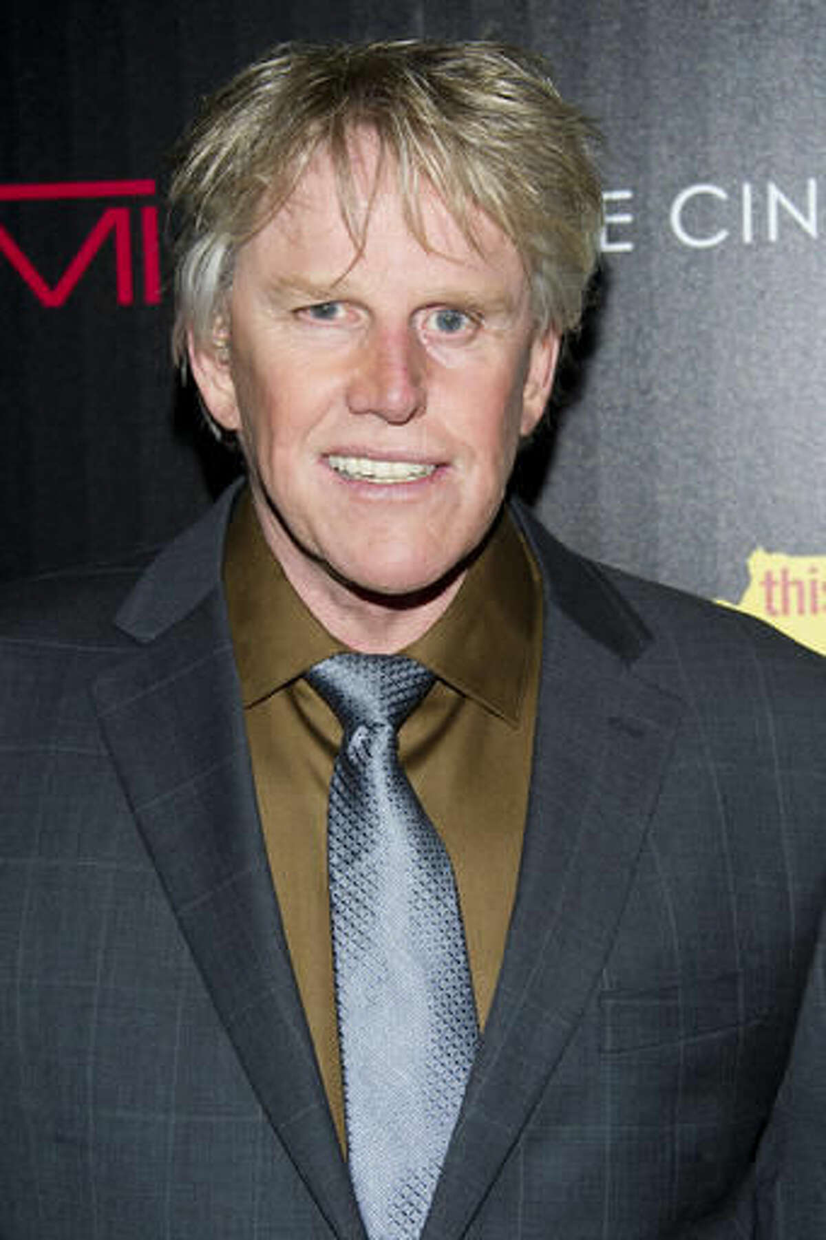 FILE - In this Oct. 25, 2012 file photo, Gary Busey attends a screening of "This Must Be the Place" in New York. Busey is making his New York stage debut playing a serial killer in “Perfect Crime” from Nov. 21-Dec. 4 at The Theater Center. (Photo by Charles Sykes/Invision/AP, File)