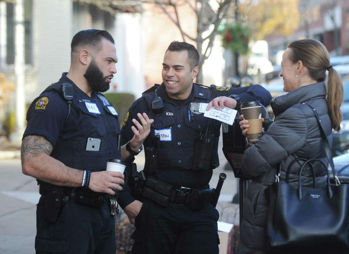 Greenwich PD shares coffee, chat with residents