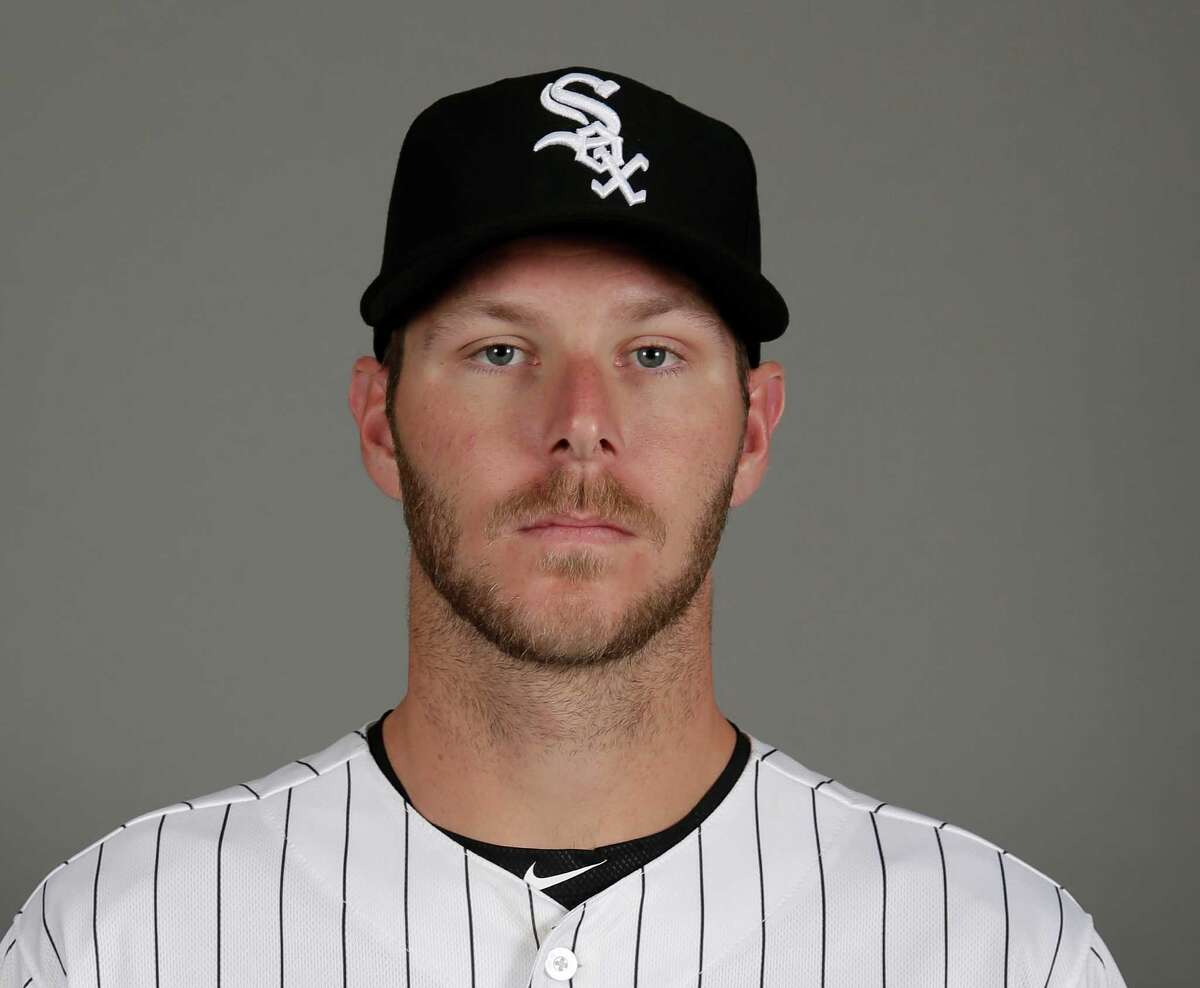 FILe - This is a 2016 file photo showing Chris Sale of the Chicago White Sox baseball team. A person familiar with the trade tells The Associated Press that the Boston Red Sox have gotten star pitcher Chris Sale from the Chicago White Sox. The person spoke on condition of anonymity Tuesday, Dec. 6, 2016, because the trade hadn't been announced. (AP Photo/Matt York, File) ORG XMIT: NY188