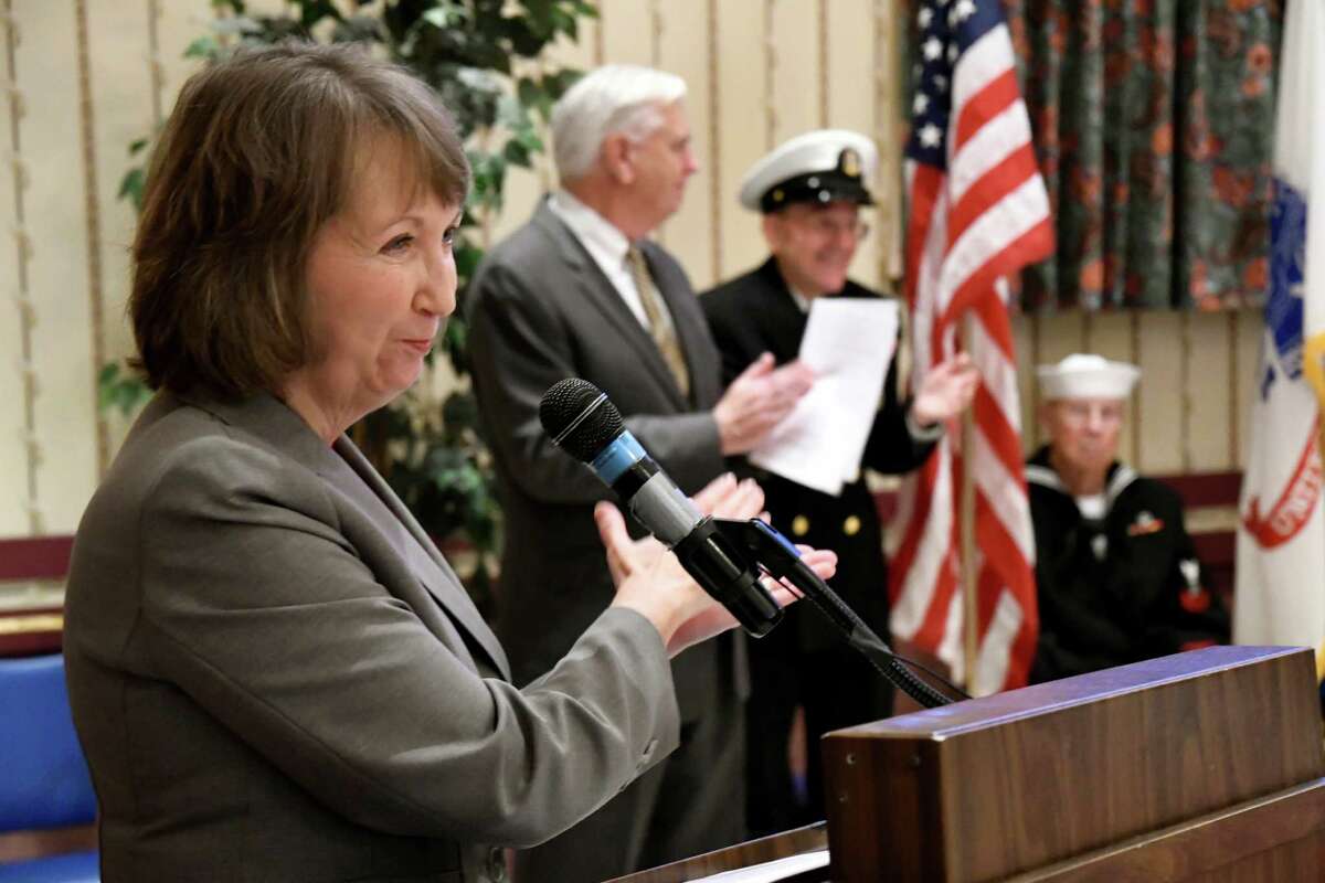 Rensselaer County Executive Kathy Jimino, left, applauds veterans during the Pearl Harbor Remembrance Ceremony on Wednesday, Dec. 7, 2016, at Joseph E. Zaloga Post No. 1520 in Albany, N.Y. (Cindy Schultz / Times Union)