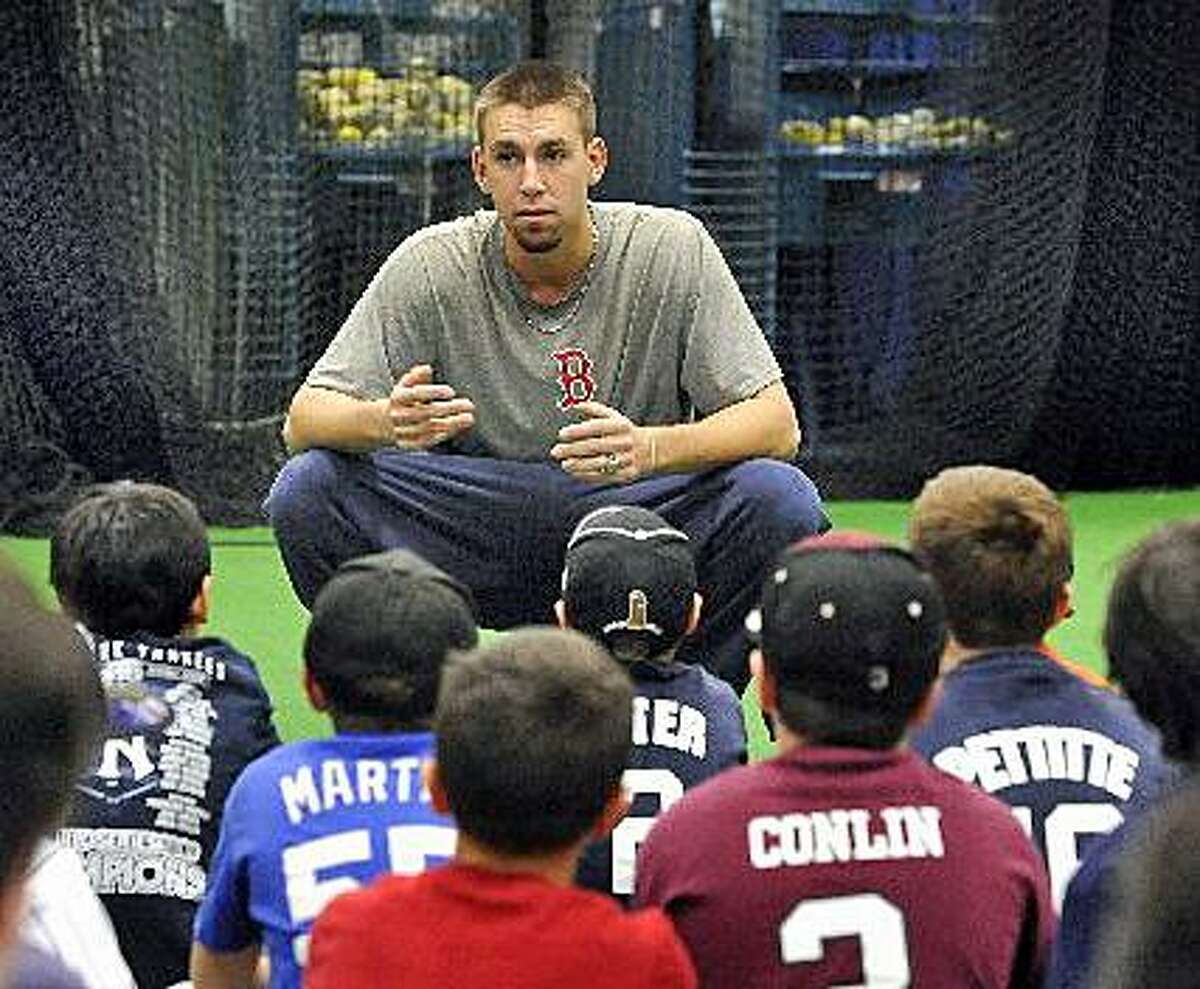 We Are Newtown - Matt Barnes, Bethel native and current relief pitcher of  the Boston Red Sox, with a gift for the State Champs.