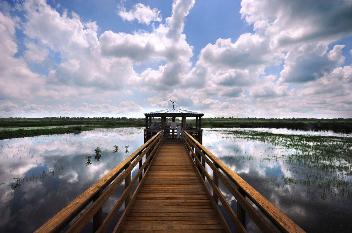 The boardwalk at Cattail Marsh in Beaumont spans more than 500 feet and offers two gazebos where guests can find shade. Photo taken Tuesday, July 26, 2016 Guiseppe Barranco/The Enterprise