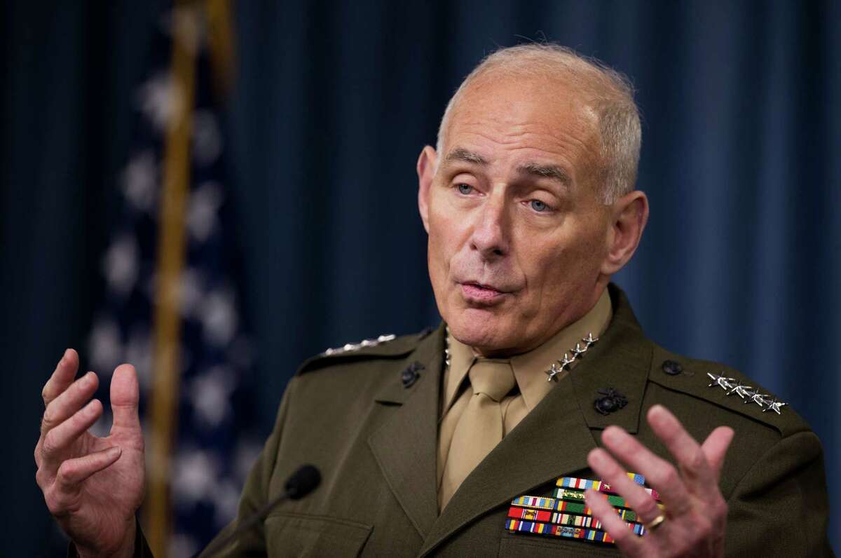 In this photo taken Jan. 8, 2016, Gen. John Kelly speaks to reporters during a briefing at the Pentagon. President-elect Donald Trump is tapping another four-star military officer for his administration. He has picked Kelly to lead the Homeland Security Department, according to people close to the transition. (AP Photo/Manuel Balce Ceneta)