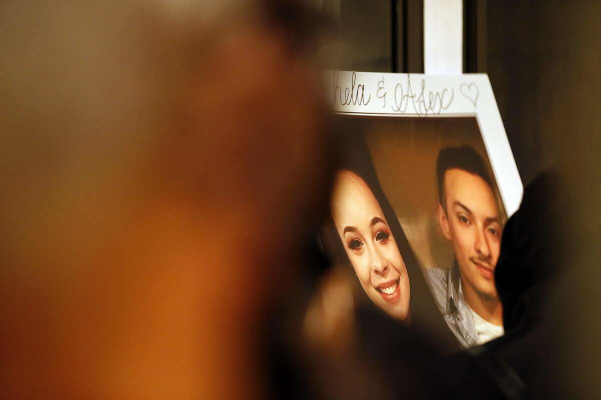 A portrait of Alex Vega and Michela Gregory at Vega's family home during a memorial for the young couple in San Bruno, Calif., on Wednesday, December 7, 2016. The young couple died in the Ghost Ship warehouse fire in Oakland on Friday, December 2, 2016.