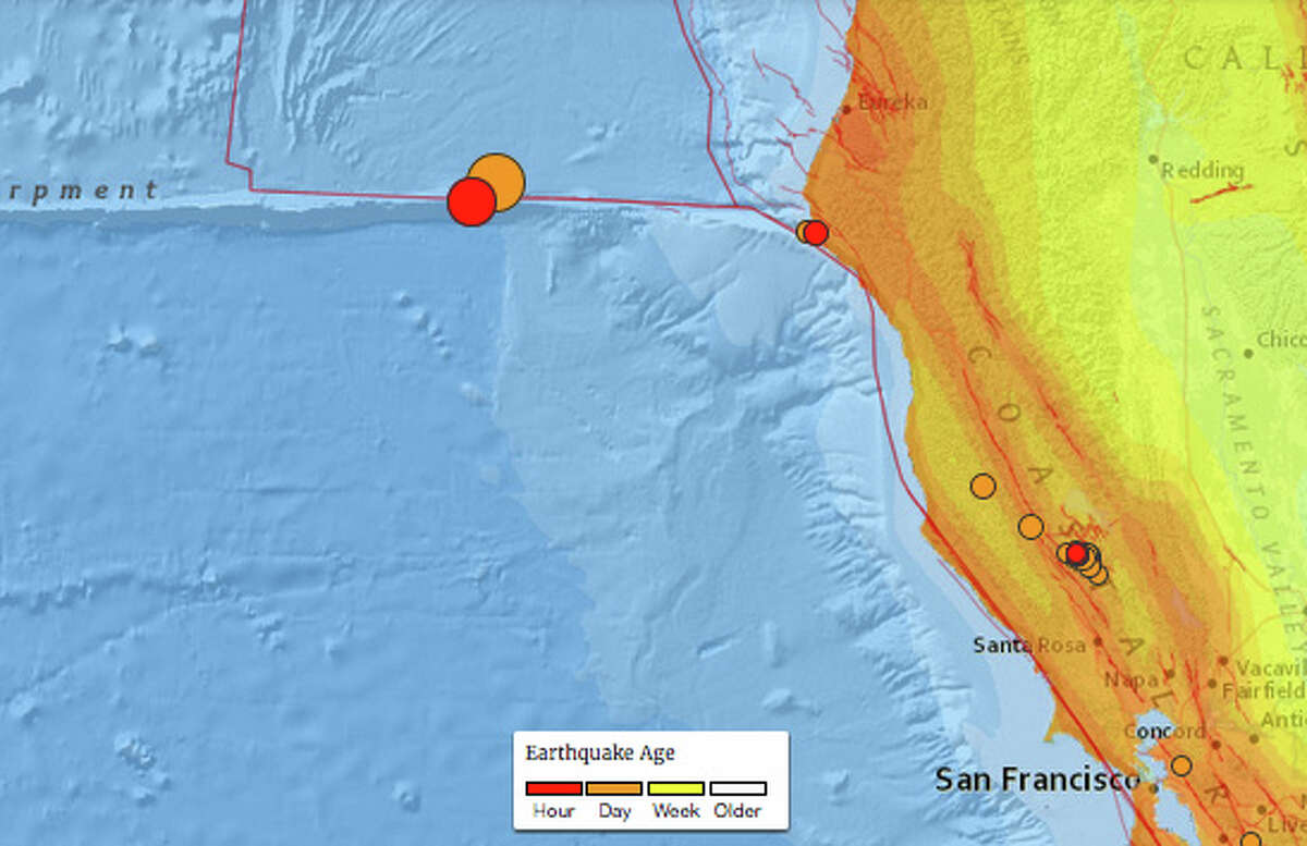 A 6.5 magnitude earthquake off the coast of California on December 8th, 2016, followed an 5.0 aftershock.