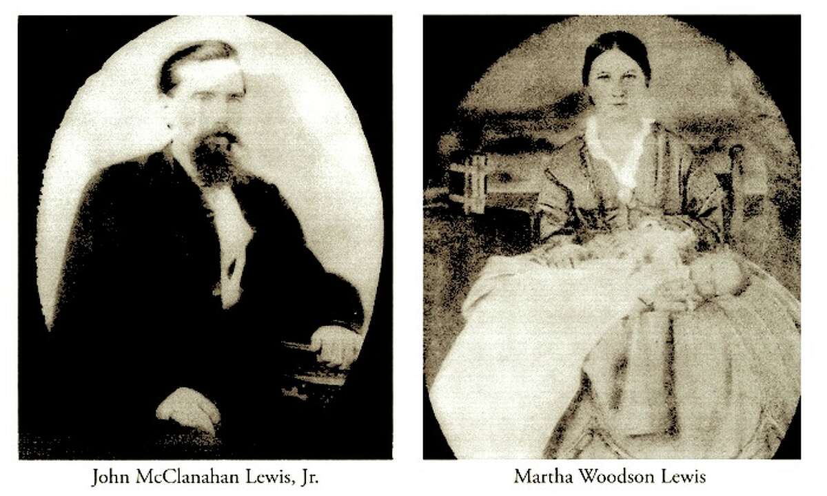 John Lewis Jr. and his wife Martha Woodson Lewis. Lewis Jr. had a very successful political career in Montgomery County in the late 1800s, serving as County Judge, Precinct 1 Justice of the Peace and County Attorney. He died in 1908 and is buried in the Willis City Cemetery.