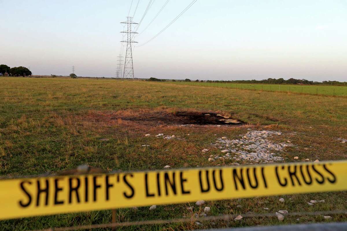 A view of the hot air balloon crash site, Monday Aug. 1, 2016, where 16 people were killed on Saturday July 30, 2016 near Maxwell, Texas in Caldwell County.