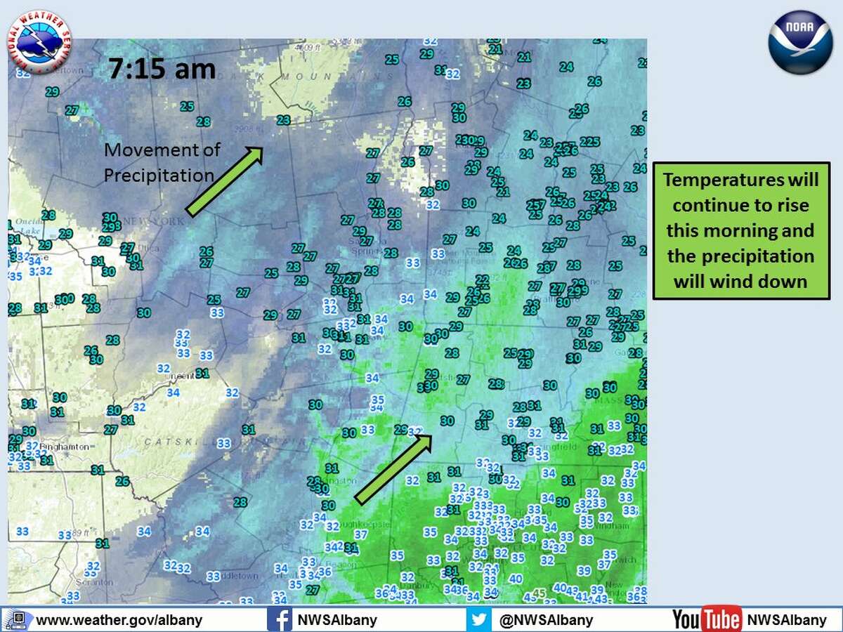 Snow turns to slush as Albany area temperatures rise