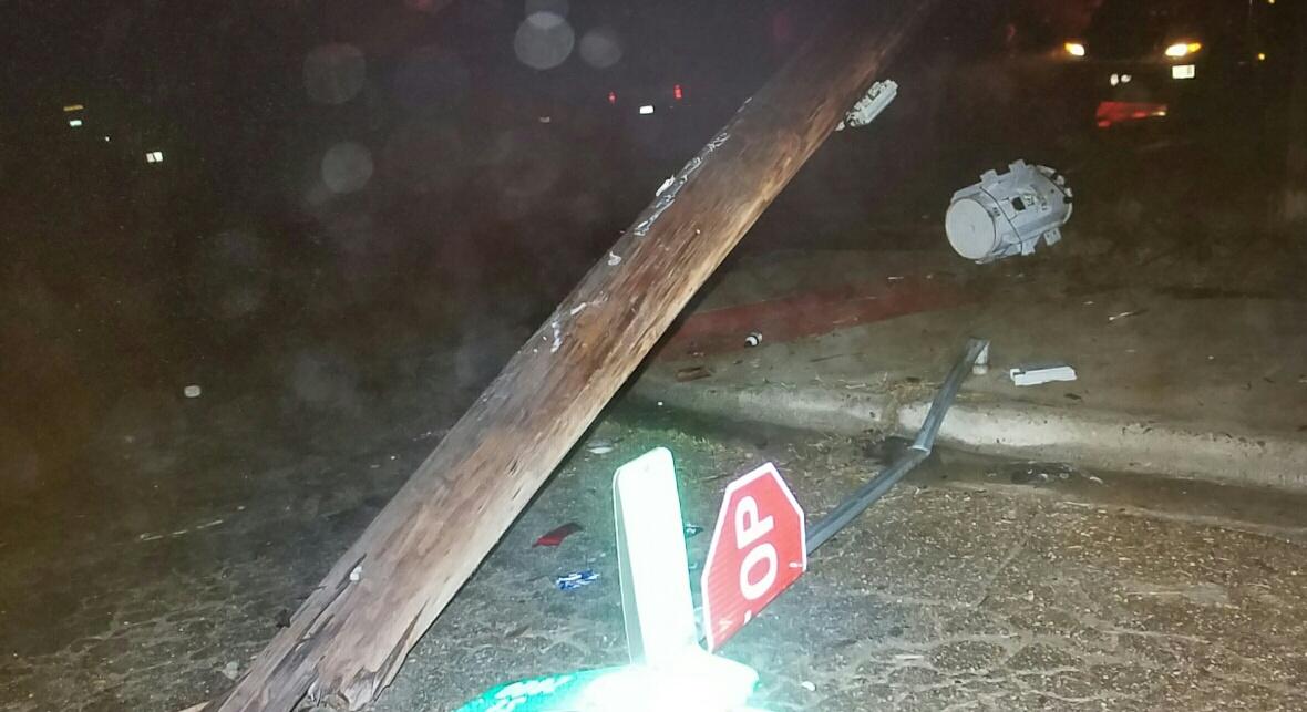 LPD: Man arrested after crashing into light pole