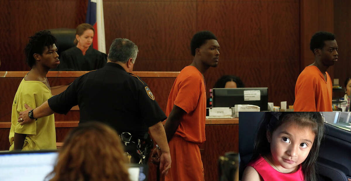 Philip Battles, 18; left, Ferrell Dardar, 17, center, and Marco Alton Miller, 17, right appeared before Judge Katherine Cabaniss at the Harris County Criminal Courthouse, Monday,Dec. 5, 2016 in Houston, they have been charged with capital murder in the shooting death of a 4-year-old girl killed during a robbery as her family was unloading groceries. Ava Castillo died and her mother and 10-year-old sister were injured Nov. 14 in the parking lot of their Greenspoint-area apartment complex. ( Karen Warren / Houston Chronicle )