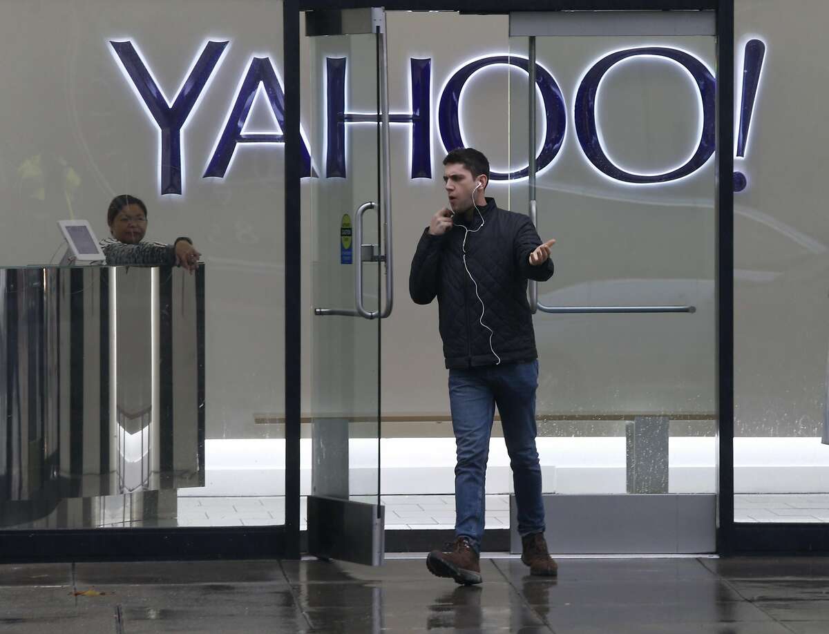 A man leaves the Yahoo office building on Fifth Street in San Francisco, Calif. on Thursday, Dec. 15, 2016. The tech giant revealed that a data breach in August 2013 may affect the personal information of as many as 1 billion users.