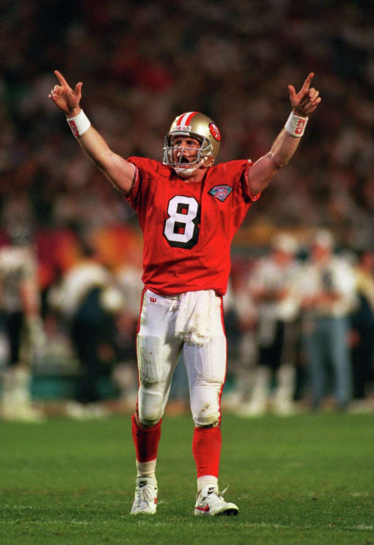 25 years ago today, Steve Young gets the Joe Montana monkey off