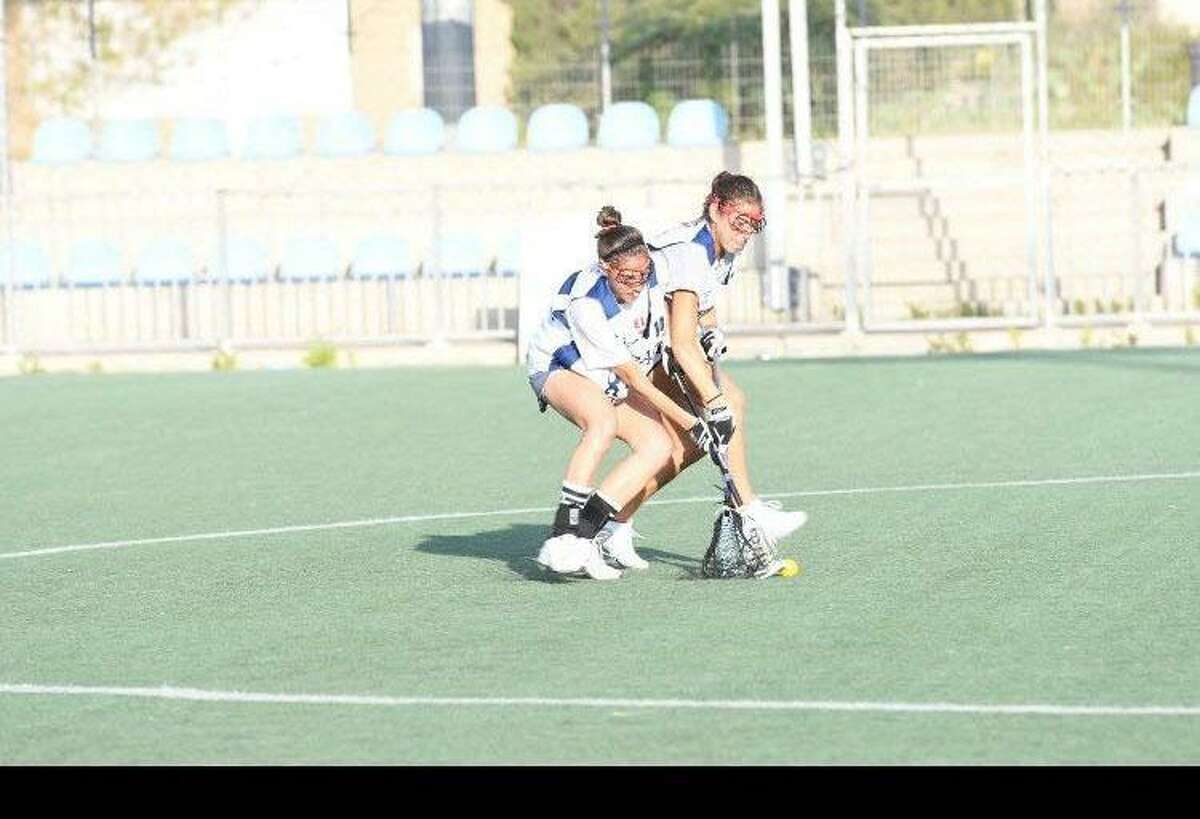 Ali and Jessi Steinberg during tryouts for the Israeli women’s lacrosse team.