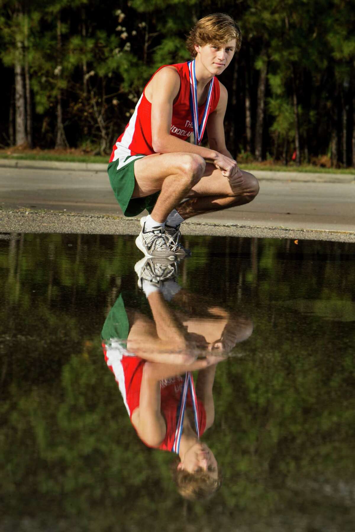 The Woodlands High School senior William Hunsdale poses for a portrait on Wednesday, Nov. 23, 2016, in Houston. Hunsday is the Greater Houston Cross Country Boys Runner of the Year. ( Brett Coomer / Houston Chronicle )