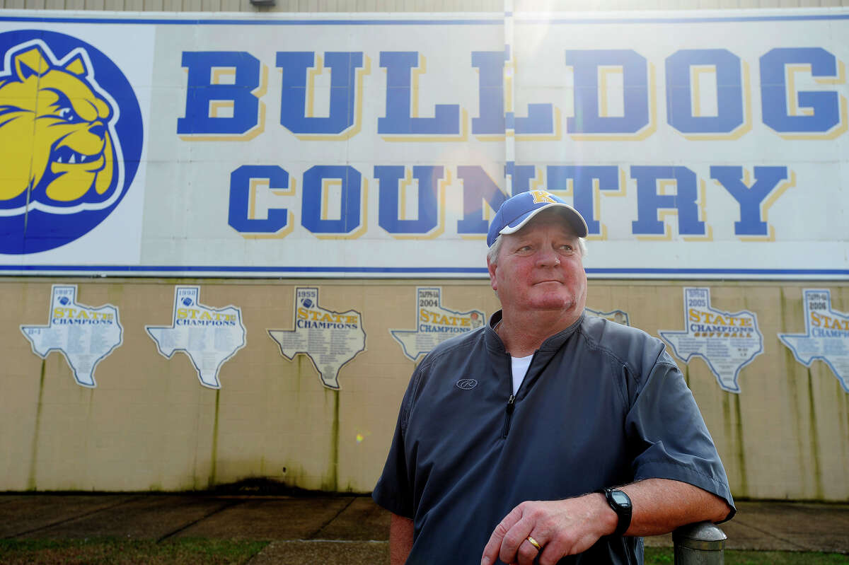 Al Rabb is retiring from Kelly Catholic High School after more than 40 years coaching in Southeast Texas. Rabb was an assistant for West Brook when they won a state championship in 1982, the school's first year. Photo taken Tuesday 12/13/16 Ryan Pelham/The Enterprise