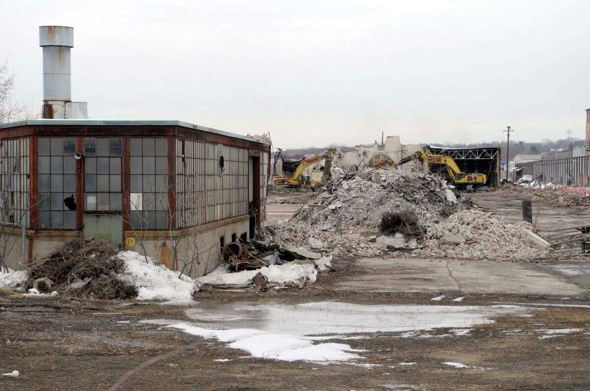 Demolition work continues on the former Alco plant off of Erie Boulevard in Schenectady, NY on Thursday, Feb. 24, 2011. Hundreds of thousands of tons of contaminated soil was found and excavated during the cleanup that was finished in late 2016. (Paul Buckowski / Times Union)