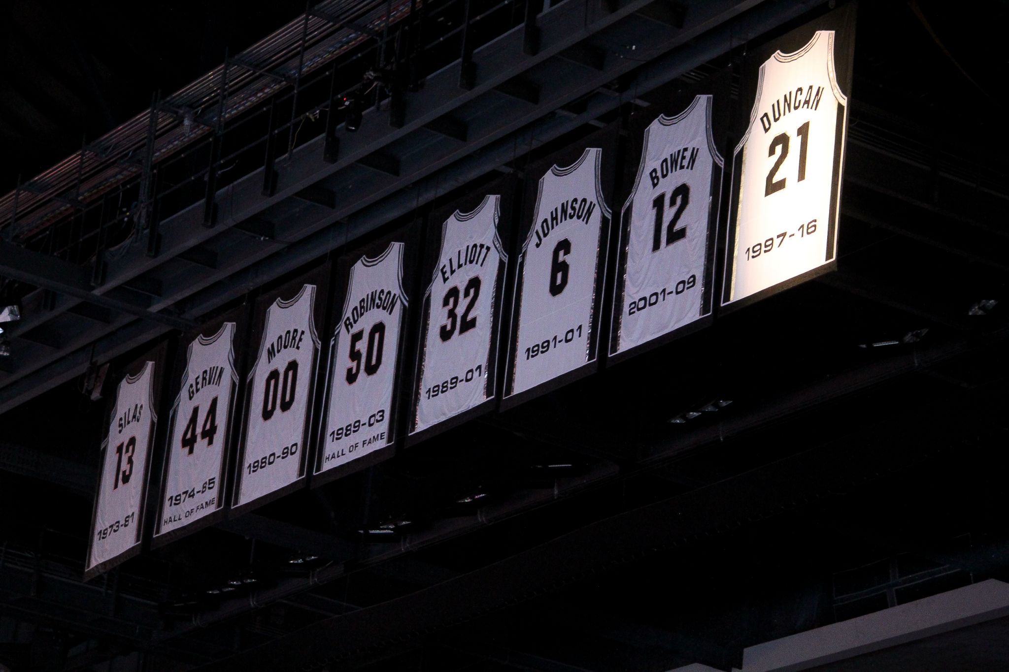 The stories the Spurs' retired jerseys tell