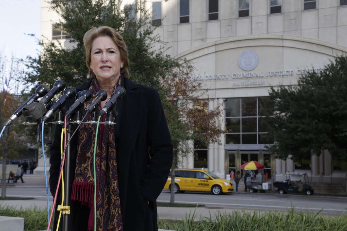 Harris County District Attorney-Elect Kim Ogg speaks during a press conference outside the Harris County Criminal Justice Center Dec. 20,2016 in Houston.