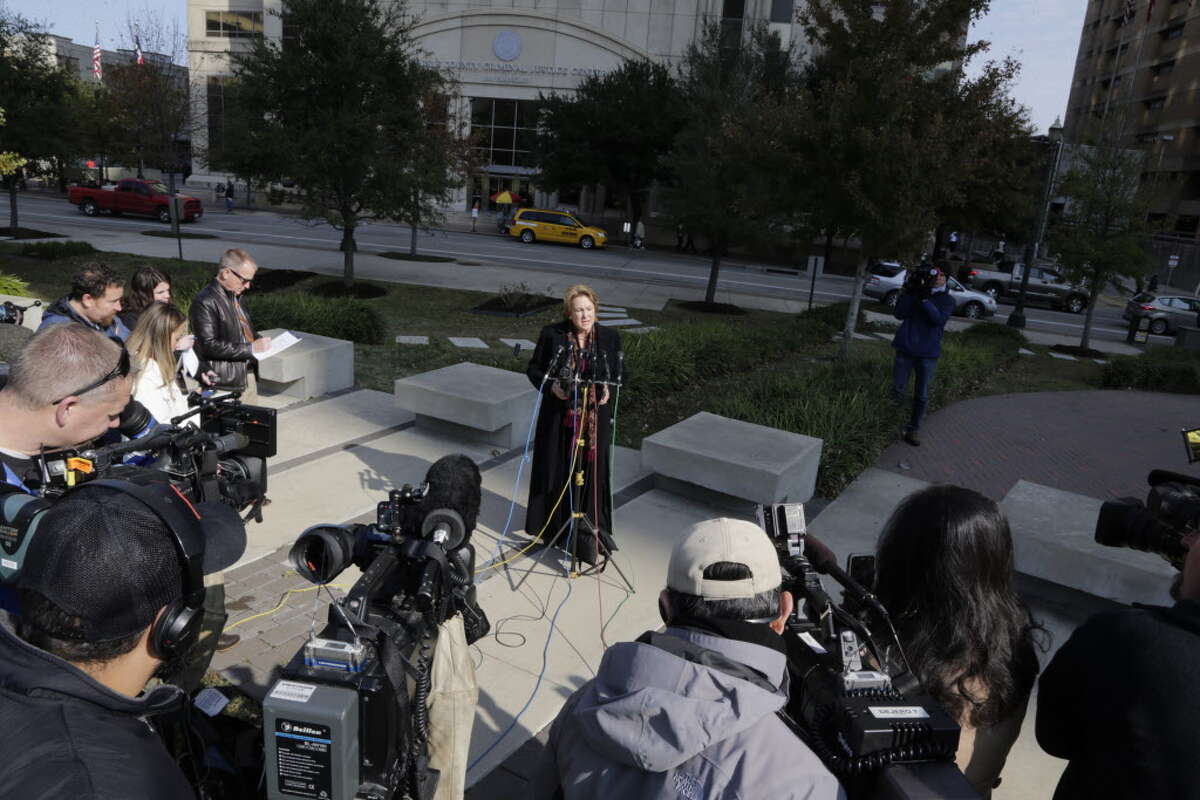 Harris County District Attorney-Elect Kim Ogg speaks during a press conference outside the Harris County Criminal Justice Center Dec. 20,2016 in Houston.
