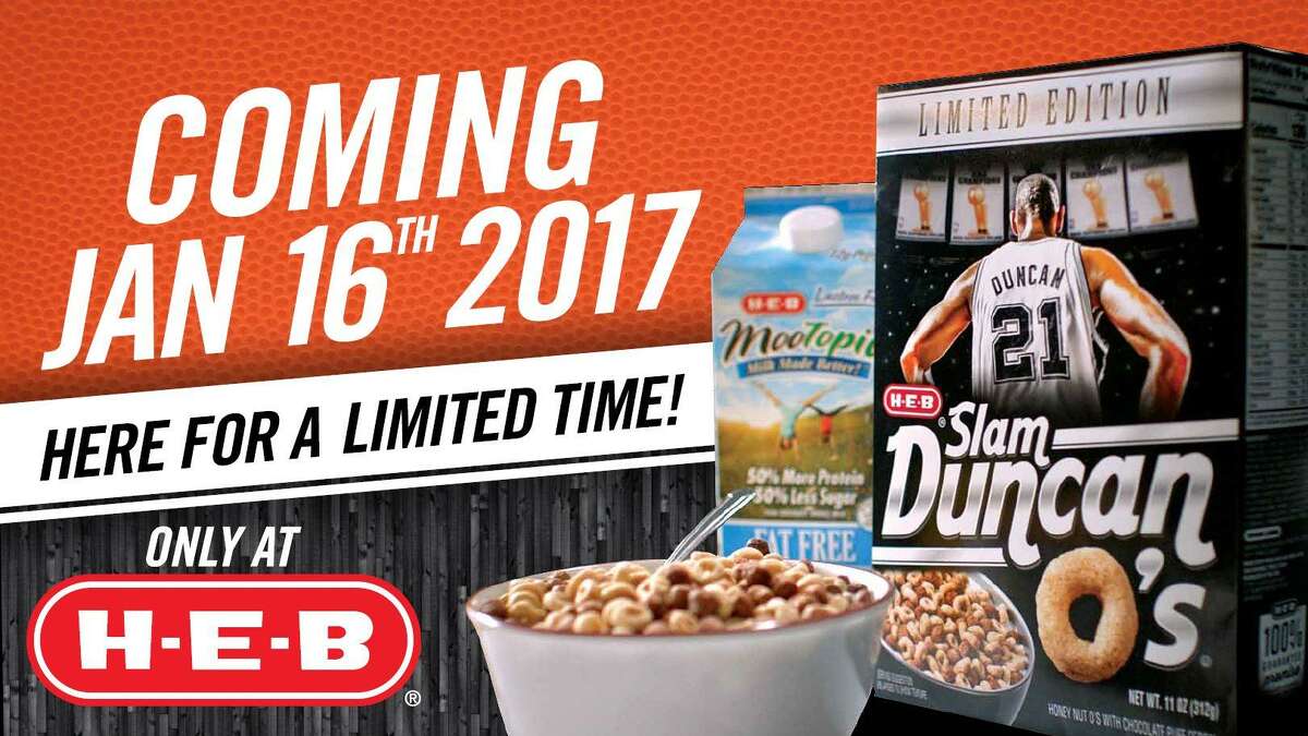 H-E-B plans to release a limited edition Tim Duncan-themed breakfast cereal Monday.