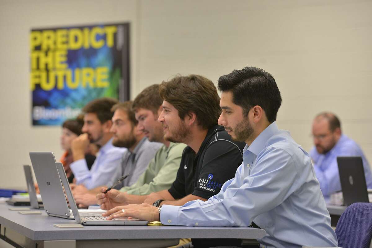 MBA students attend class during the fall semester at St. Mary's University.
