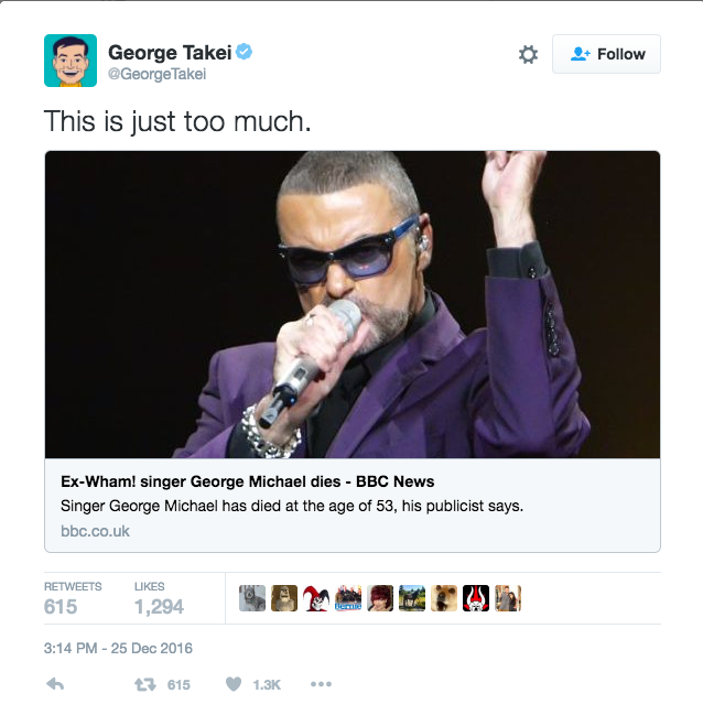 Respect George Michael Celebrities honor George Michael after hearing news of his death