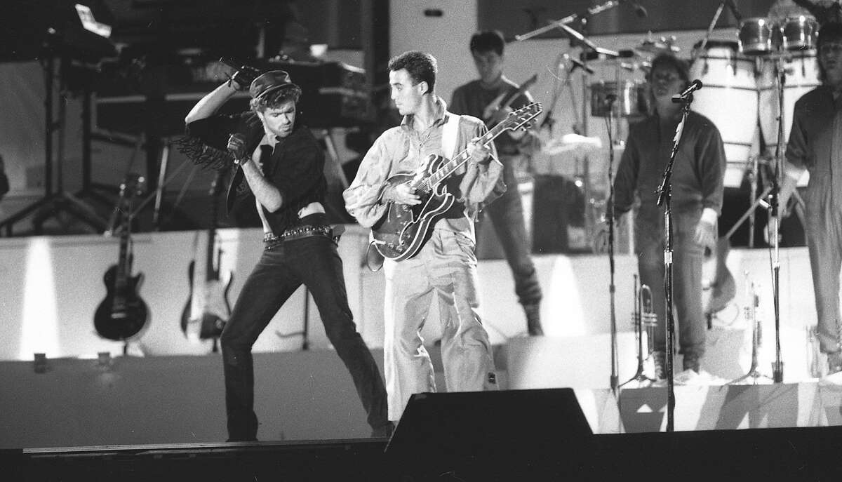 WHAM performs at the Oakland-Alameda County Coliseum on Sunday, September 1, 1985, in Oakland, Calif.