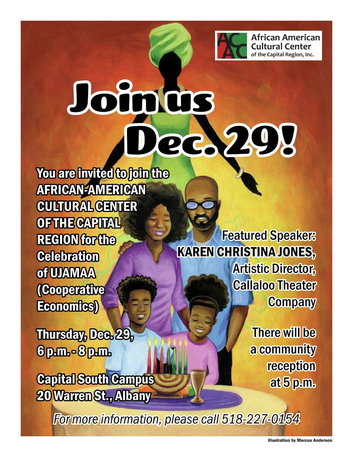 Poster for Thursday's Kwanzaa celebration in Albany.