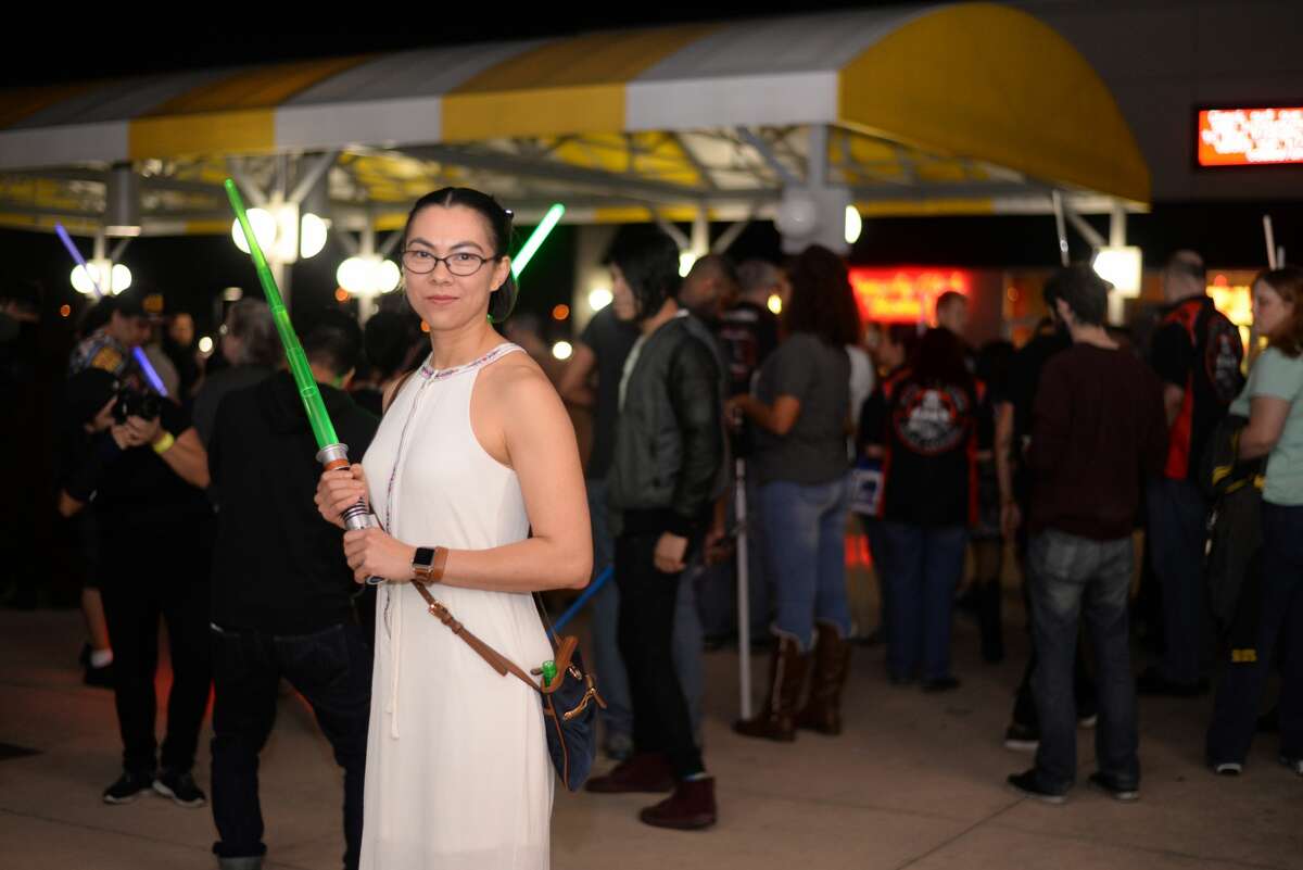 The Alamo Drafthouse honored the late Carrie Fisher with a lightsaber vigil Wednesday, Dec. 28, 2016